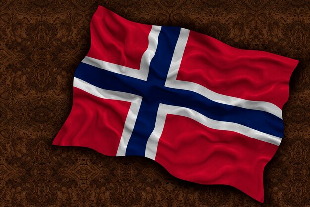 Fondo de la bandera nacional de Noruega con la bandera de Noruega