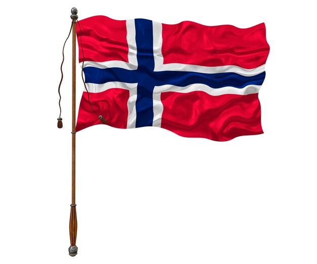 Fondo de la bandera nacional de Noruega con la bandera de Noruega