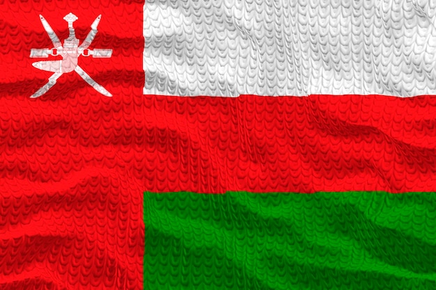 Fondo de la bandera nacional de Omán con la bandera de Omán
