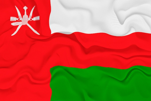 Fondo de la bandera nacional de Omán con la bandera de Omán