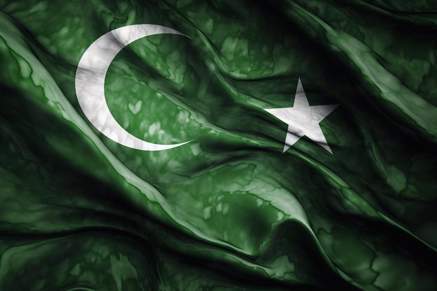 Fondo de bandera nacional de Pakistán Bandera de Pakistán ondeando en el viento