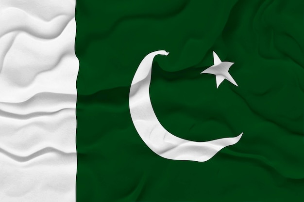 Fondo de la bandera nacional de Pakistán con la bandera de Pakistán