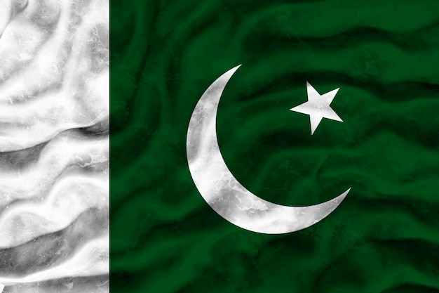 Fondo de la bandera nacional de Pakistán con la bandera de Pakistán