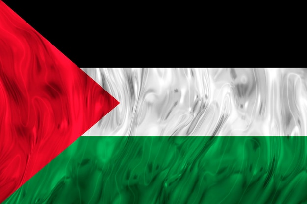 Fondo de la bandera nacional de Palestina con la bandera de Palestina