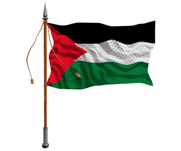 Fondo de la bandera nacional de Palestina con la bandera de Palestina