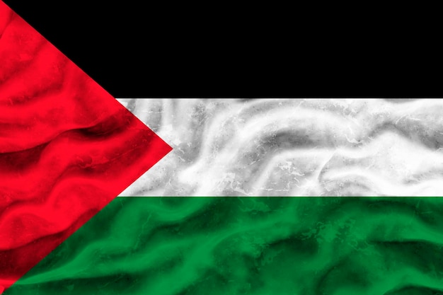 Fondo de la bandera nacional de Palestina con la bandera de Palestina