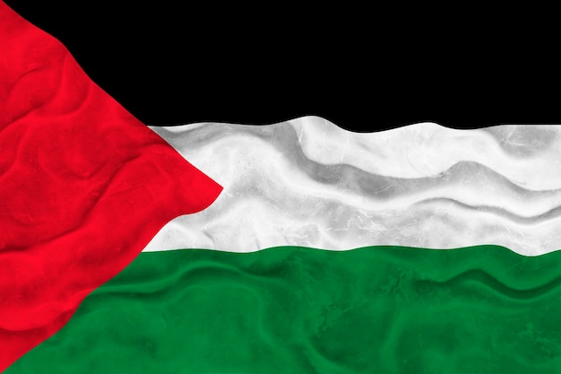 Fondo de la bandera nacional de Palestina con la bandera de Palestina