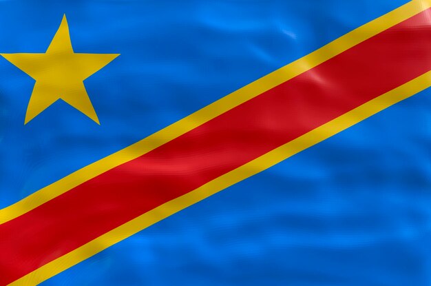 Fondo de la bandera nacional de la República Democrática del Congo con la bandera de la República Democrática del Congo