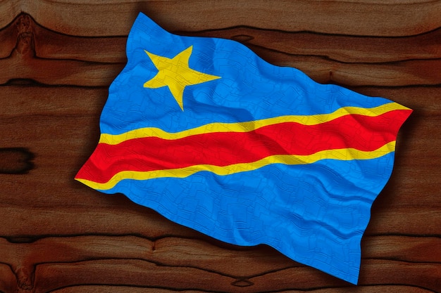 Fondo de la bandera nacional de la República Democrática del Congo con la bandera de la República Democrática del Congo