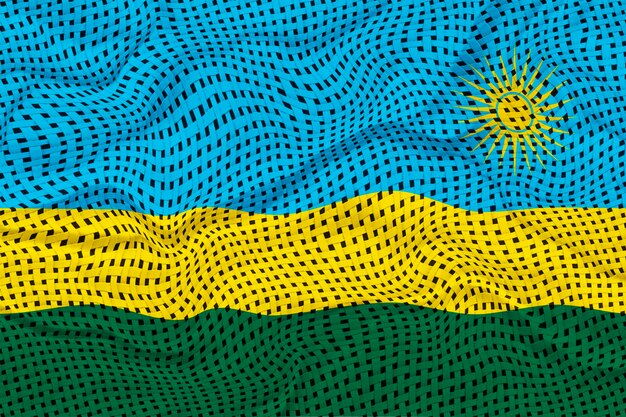 Fondo de la bandera nacional de Ruanda con la bandera de Ruanda