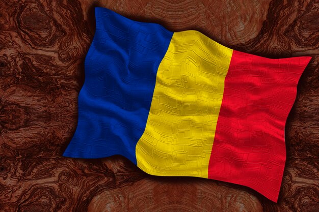 Fondo de la bandera nacional de Rumania con la bandera de Rumania