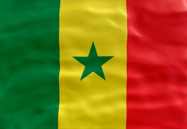 Fondo de la bandera nacional de Senegal con la bandera de Senegal