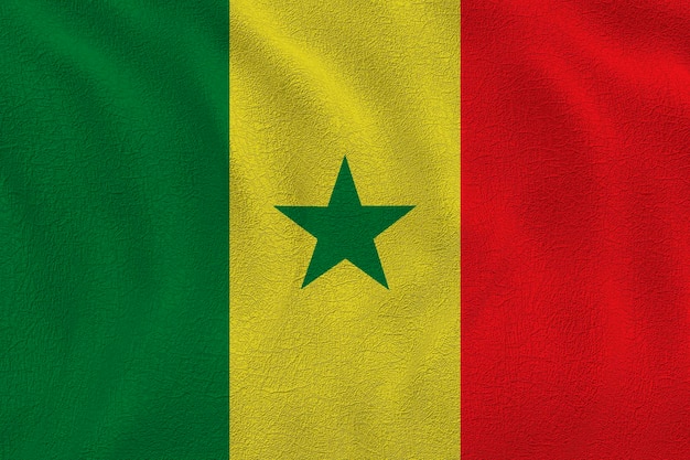 Fondo de la bandera nacional de Senegal con la bandera de Senegal