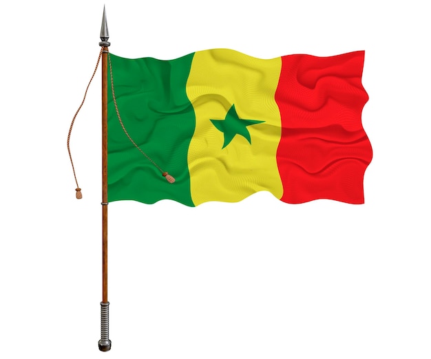 Foto fondo de la bandera nacional de senegal con la bandera de senegal