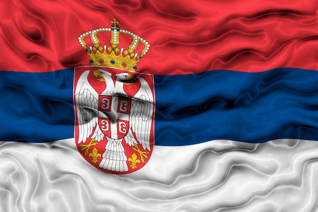 Fondo de la bandera nacional de Serbia con la bandera de Serbia