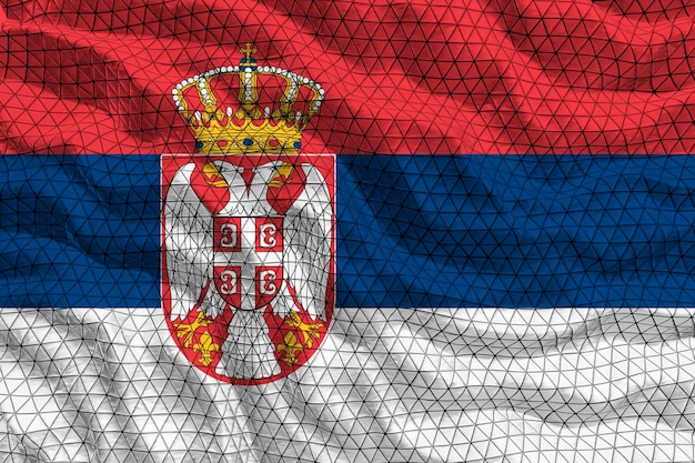 Fondo de la bandera nacional de Serbia con la bandera de Serbia