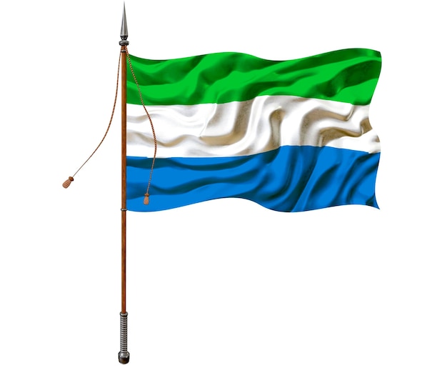 Fondo de la bandera nacional de Sierra Leona con la bandera de Sierra Leona