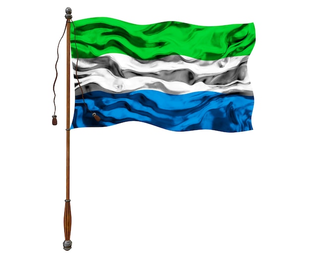 Fondo de la bandera nacional de Sierra Leona con la bandera de Sierra Leona