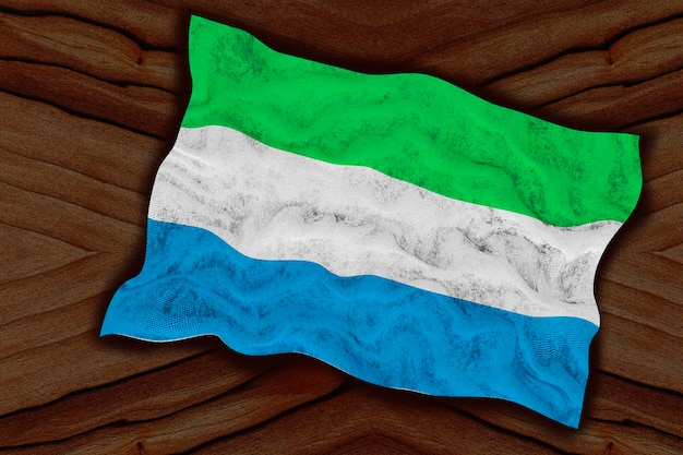 Fondo de la bandera nacional de Sierra Leona con la bandera de Sierra Leona