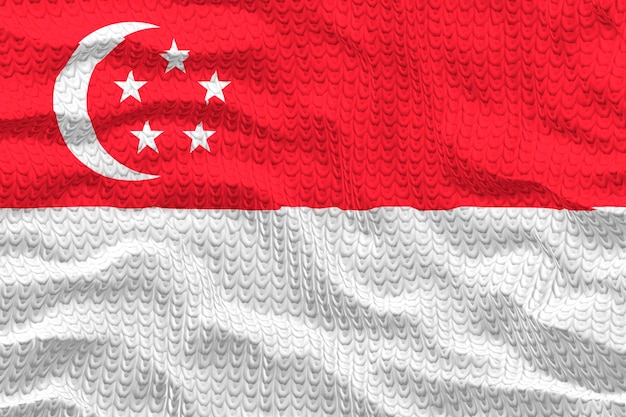 Foto fondo de la bandera nacional de singapur con la bandera de singapur