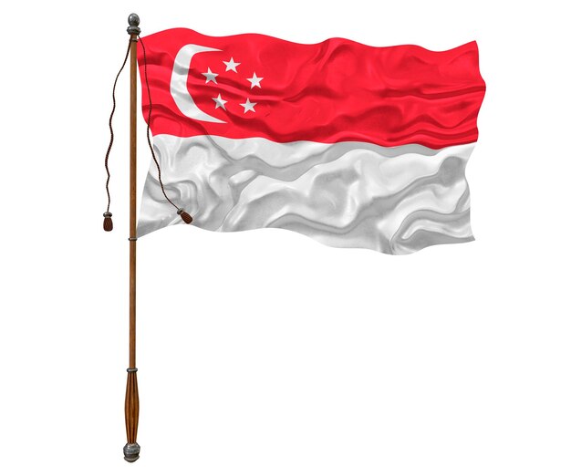 Fondo de la bandera nacional de Singapur con la bandera de Singapur