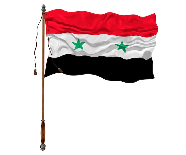 Fondo de la bandera nacional de Siria con la bandera de Siria