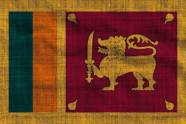 Fondo de la bandera nacional de Sri Lanka con la bandera de Sri Lanka