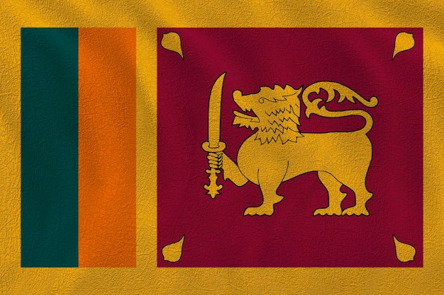 Foto fondo de la bandera nacional de sri lanka con la bandera de sri lanka