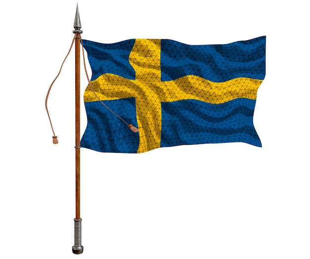 Fondo de la bandera nacional de Suecia con la bandera de Suecia