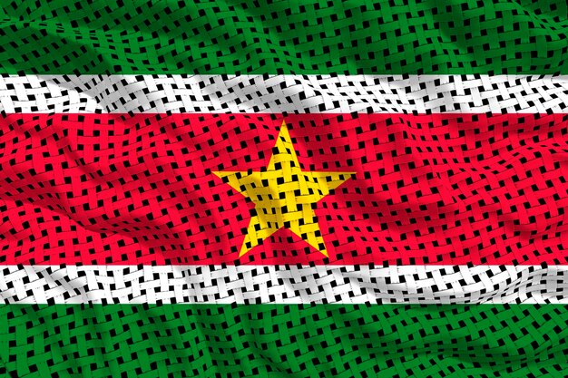 Foto fondo de la bandera nacional de surinam con la bandera de surinam