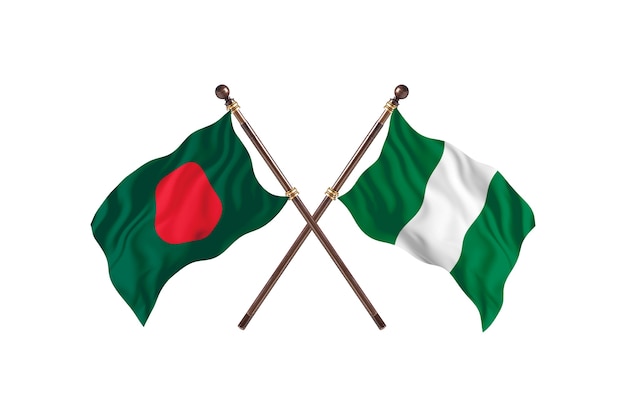 Fondo de banderas de Bangladesh versus Nigeria