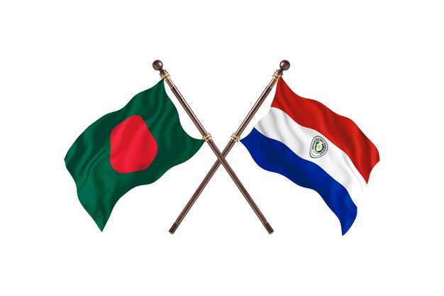 Fondo de banderas de Bangladesh versus Paraguay