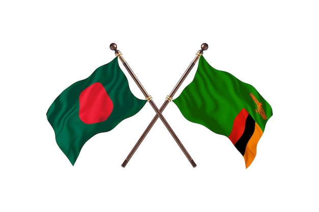 Fondo de banderas de Bangladesh versus Zambia