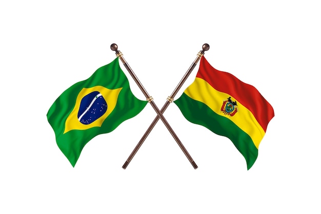 Fondo de banderas de Barazil versus Bolivia