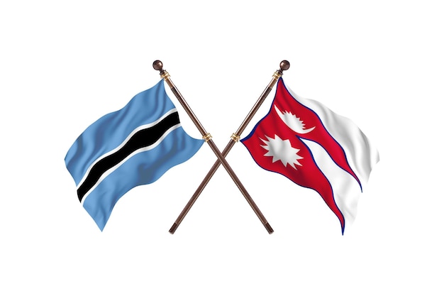 Fondo de banderas de Botswana contra Nepal