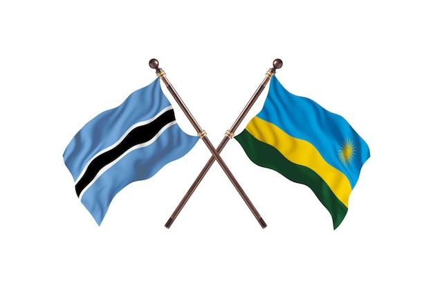 Fondo de banderas de Botswana versus Ruanda