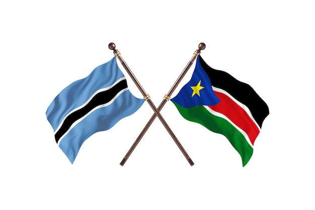 Fondo de banderas de Botswana versus Sudán del Sur