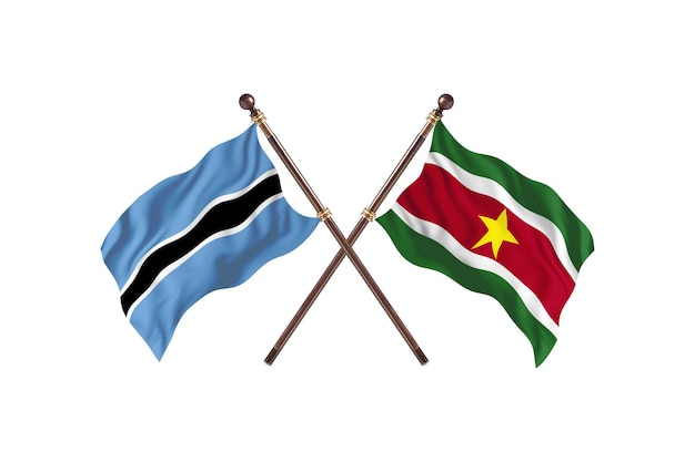 Fondo de banderas de Botswana versus Surinam