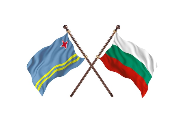 Fondo de banderas de dos países Aruba versus Bulgaria