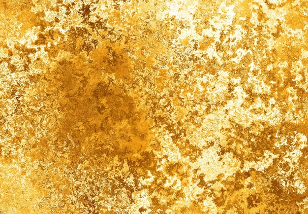 Fondo de banner de papel de trazos de esponja con manchas de pintura con textura dorada. Textura de lámina de oro de hoja brillante.