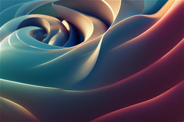 Un fondo de banner que fluye abstracto 3D con espiral