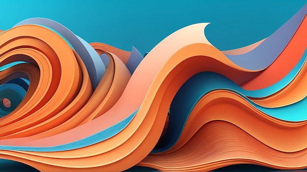 Un fondo de banner que fluye abstracto 3D con onda