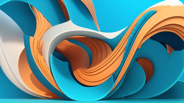 Un fondo de banner que fluye abstracto 3D con onda