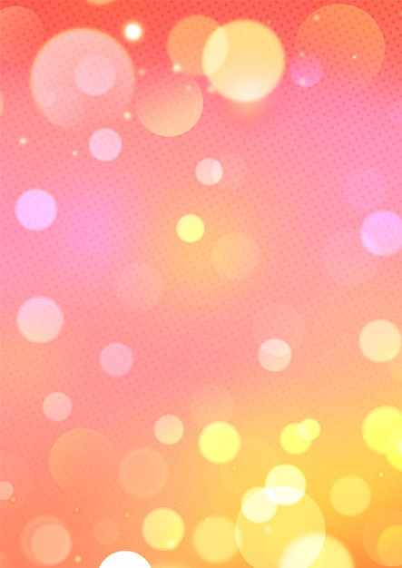 Fondo de banner vertical bokeh rosa y naranja