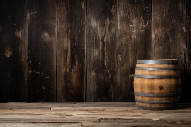 fondo de barril y mesa de madera antigua