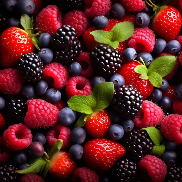 Fondo de bayas de frutas mixtas