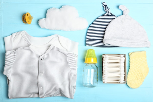 Fondo de bebe ropa y complementos para bebe