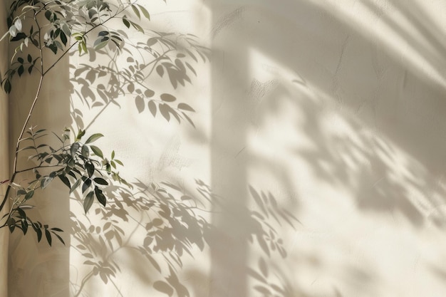 Fondo beige claro minimalista con sombras suaves para la presentación del producto