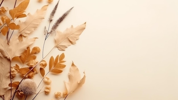 Fondo beige minimalista otoño
