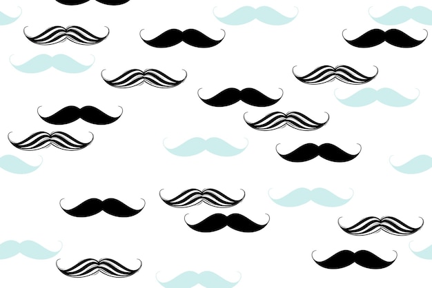 Fondo de bigote PNG con un patrón lindo y transparente